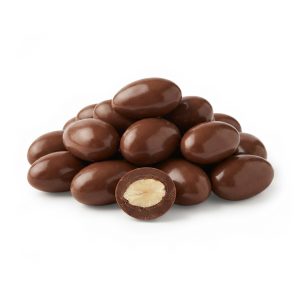 almendras cubiertas en chocolate con 50 por ciento de cacao.